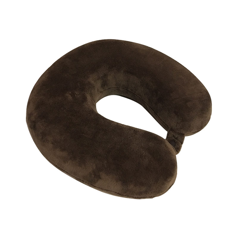 OEM Memory foam neck travel pillow, velvet or lycra cover, snap, MF-2928 Ningbo Qihao