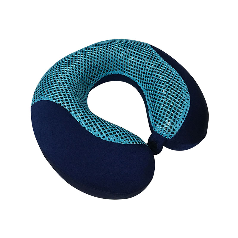 OEM Bamboo charcoal memory foam cool gel neck pillow, mesh & velvet cover, MP-3131GC Ningbo Qihao