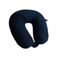OEM Solid color microbead pillow travel U shape  pillow, super-soft velvet and  spandex fabric, with hook and button, Dual purpose design MB-302 Ningbo Qihao