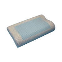 Cool touch gel pillow contour memory foam pillow with silicone gel layer, sandwich mesh cover, MF-503010G Ningbo Qihao