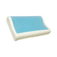Cool touch contour gel pillow memory foam pillow with large silicone gel layer, mesh cover, MF-503010GL Ningbo Qihao
