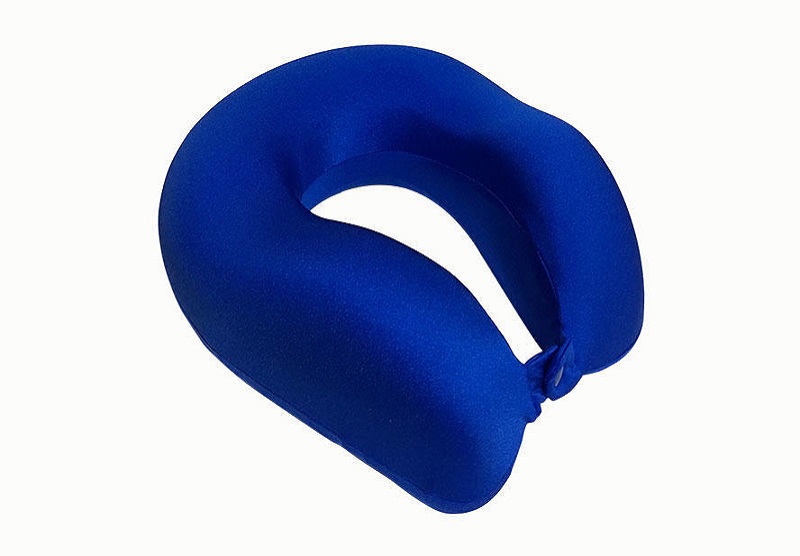 Cool Feel Luxury Memory foam travel neck pillow with snap, lycra cover, MF-302810 Ningbo Qihao